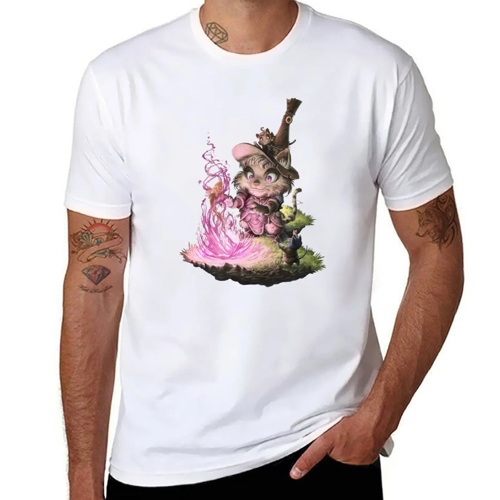 

for shirt man Wizcat T-Shirt shows t tricks. luxury t shirt man her