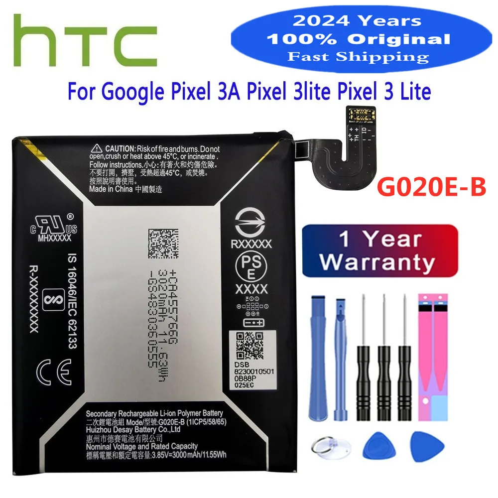 2024 Years G020E-B Original Phone Battery For Google Pixel 3A Pixel 3lite Pixel 3 Lite Battery Bateria 3000mAh + Tools