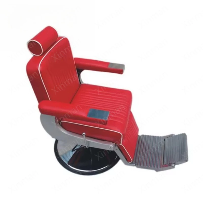 The new design of the oil head chair can be reclined. Men's shaving barber shop shaving retro hair chair lifting seat recliner