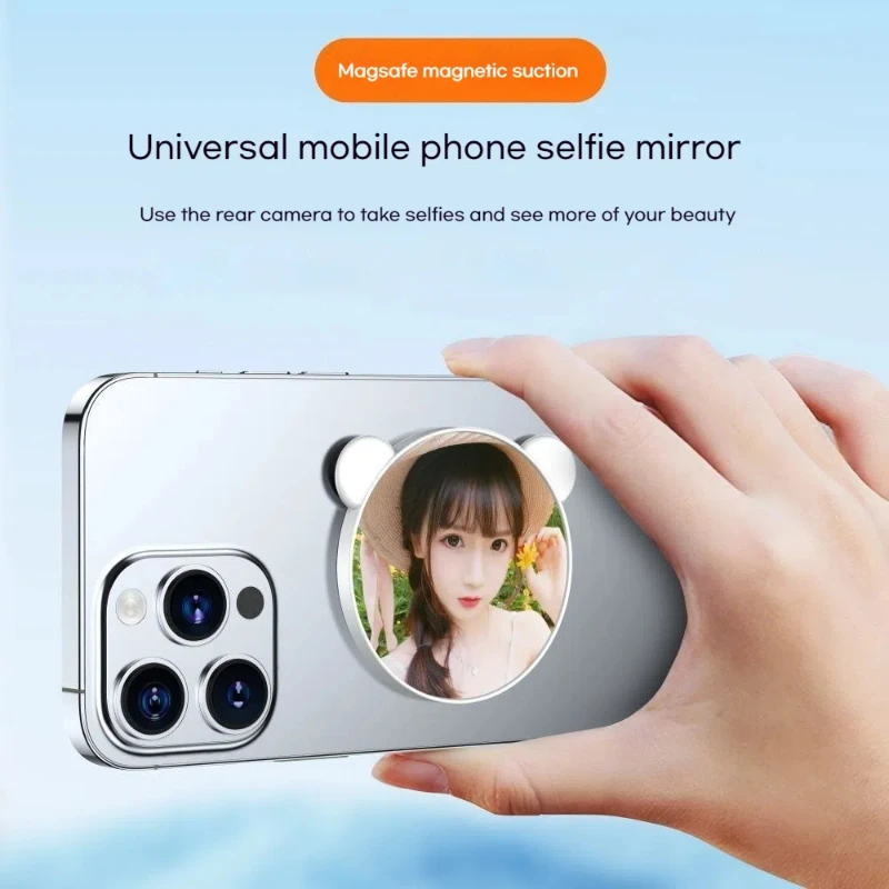 Universal Magnetic Selfie Mirror for Back Camera Slim Phone Convex Mirror Magsafe IPhone 15 14 13 Max Plus for Vide Selfie Vlog