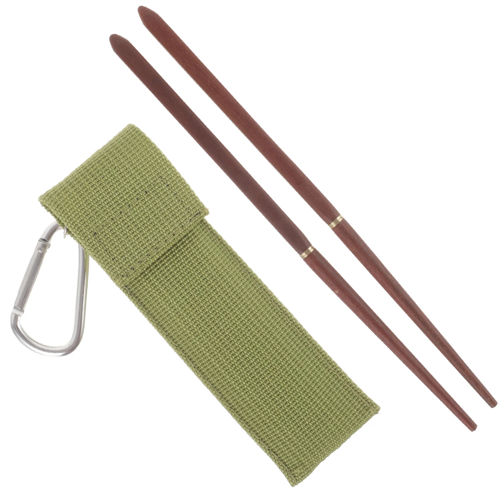 Folding Camping Chopsticks Portable Outdoor Travel Reusable Durable Wood Metal Utensils Household Ramen Serving Tools