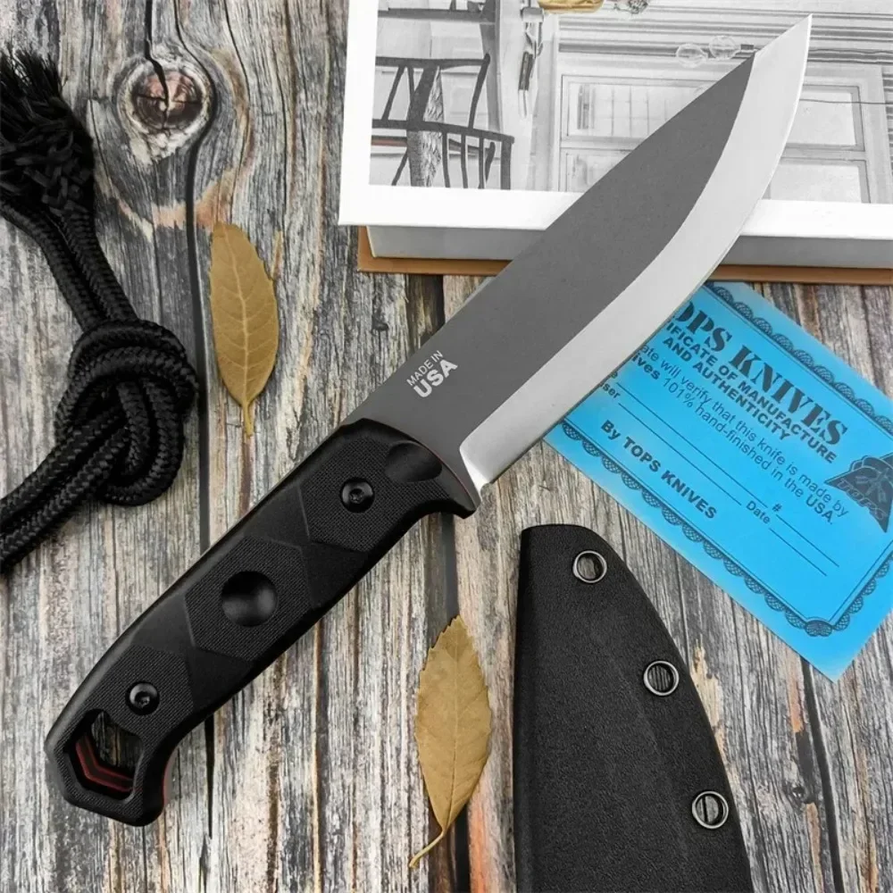 Tragbares D2-Stahl-Messer mit feststehender Klinge, Outdoor-Überlebensmesser, Nylon-Glasfaser-Griff, Alltagsmesser, EDC-Multitool, Jagdmesser – Detail 2