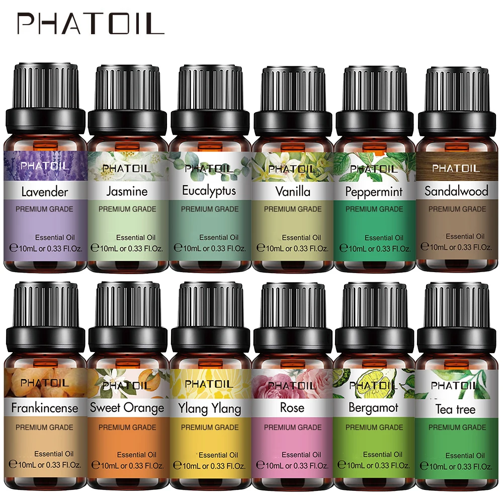 10ml Olejki Eteryczne Lawendowe Czyste Naturalne do Dyfuzora Nawilżacza Aromaterapii Olejek Zapachowy Jaśmin Wanilia DIY Świeca Mydło