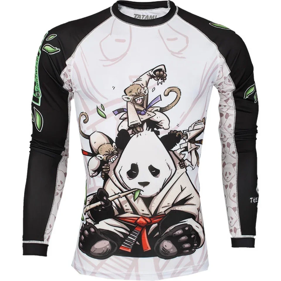 Men's Monkey MMA Boxing Training Tight T-shirt Boxing Suit Sanda Tiger Taekwondo Sports Shirt Gym Fighting Workout Clothes