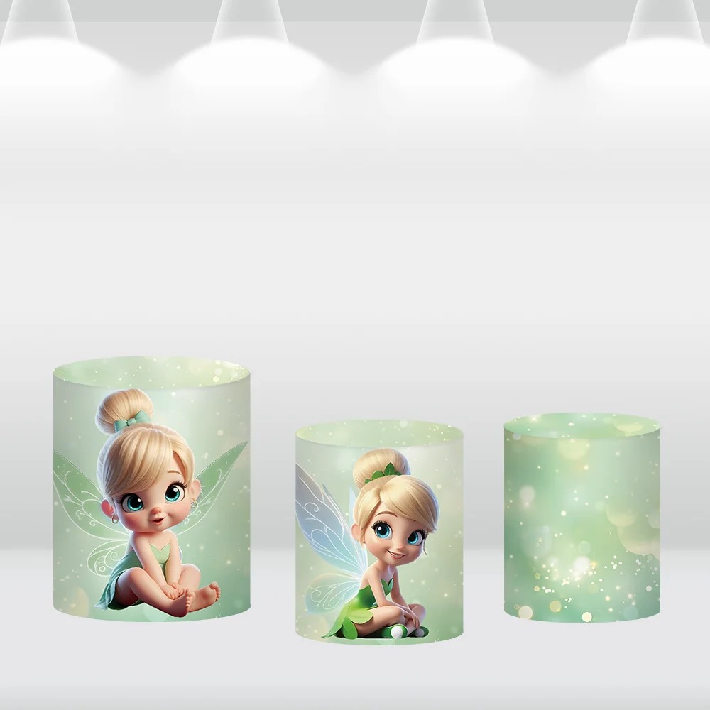 الغابة الخضراء تينكربيل موضوع استحمام الطفل دائرة مستديرة خلفية غطاء الجنية الأميرة الفتيات صور خلفية اسطوانة يغطي