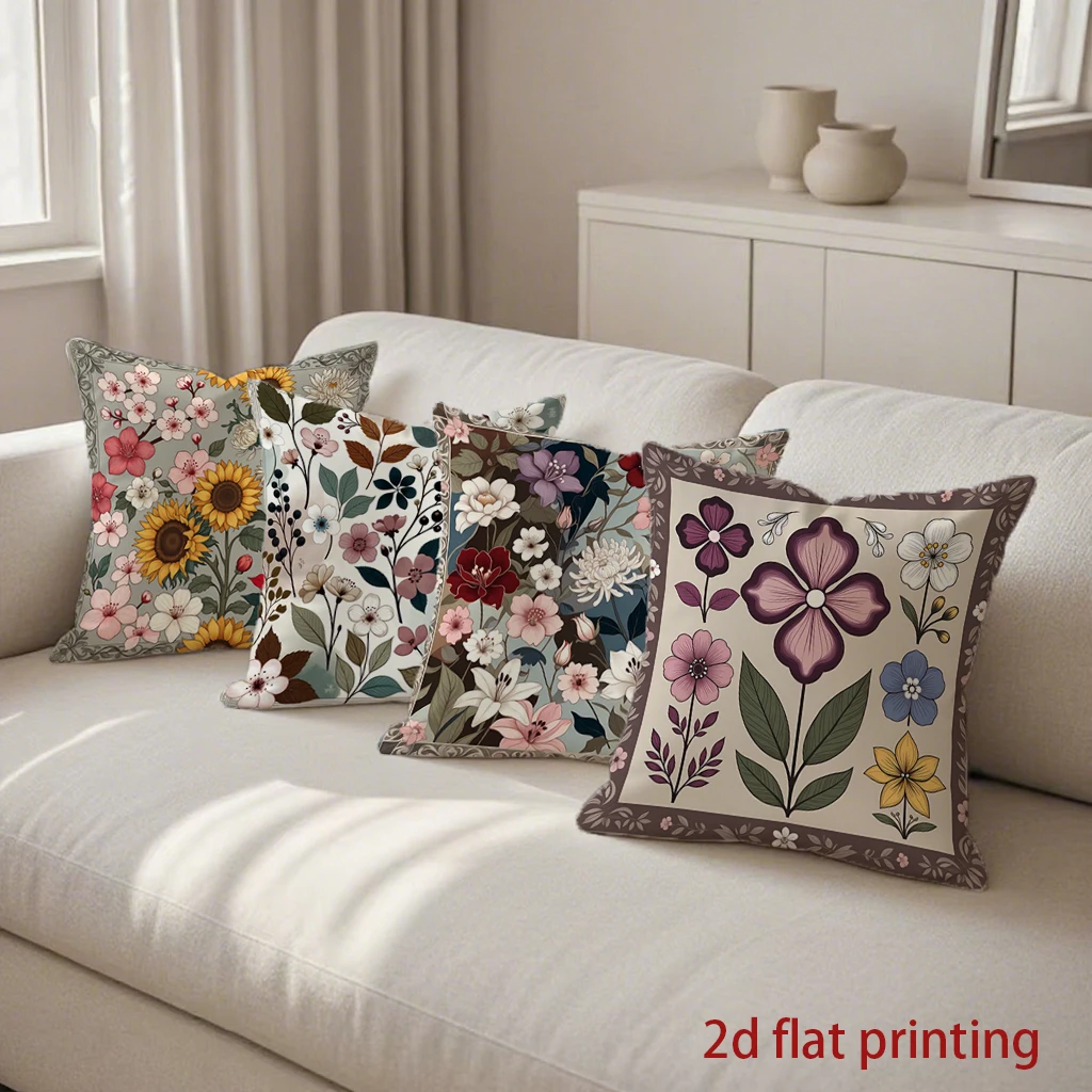 

Декоративные наволочки с цветочным узором, чехлы для подушек, подходят для дивана, спальни, автомобиля.