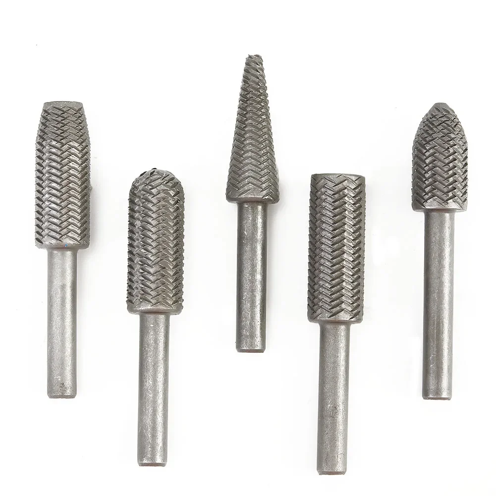 5pcs 6mm Metal Cutter Drill Bits Rotary Bits Rasp For Steel Grinding Carving Rotary Rasp For Use In Milling Filing Shaping