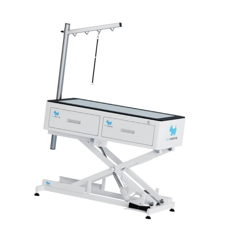 

Luxury Electric Lifting Pet Dog Grooming Table with LED Light Salon Equipment Dogs Cats PP Material Easy Cleaning