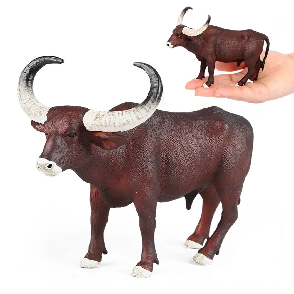 OozDec Engines-Figurine réaliste de bétail de rivière pour enfants, alus Arnee, modèle animal de vache, jouet de décoration d'intérieur