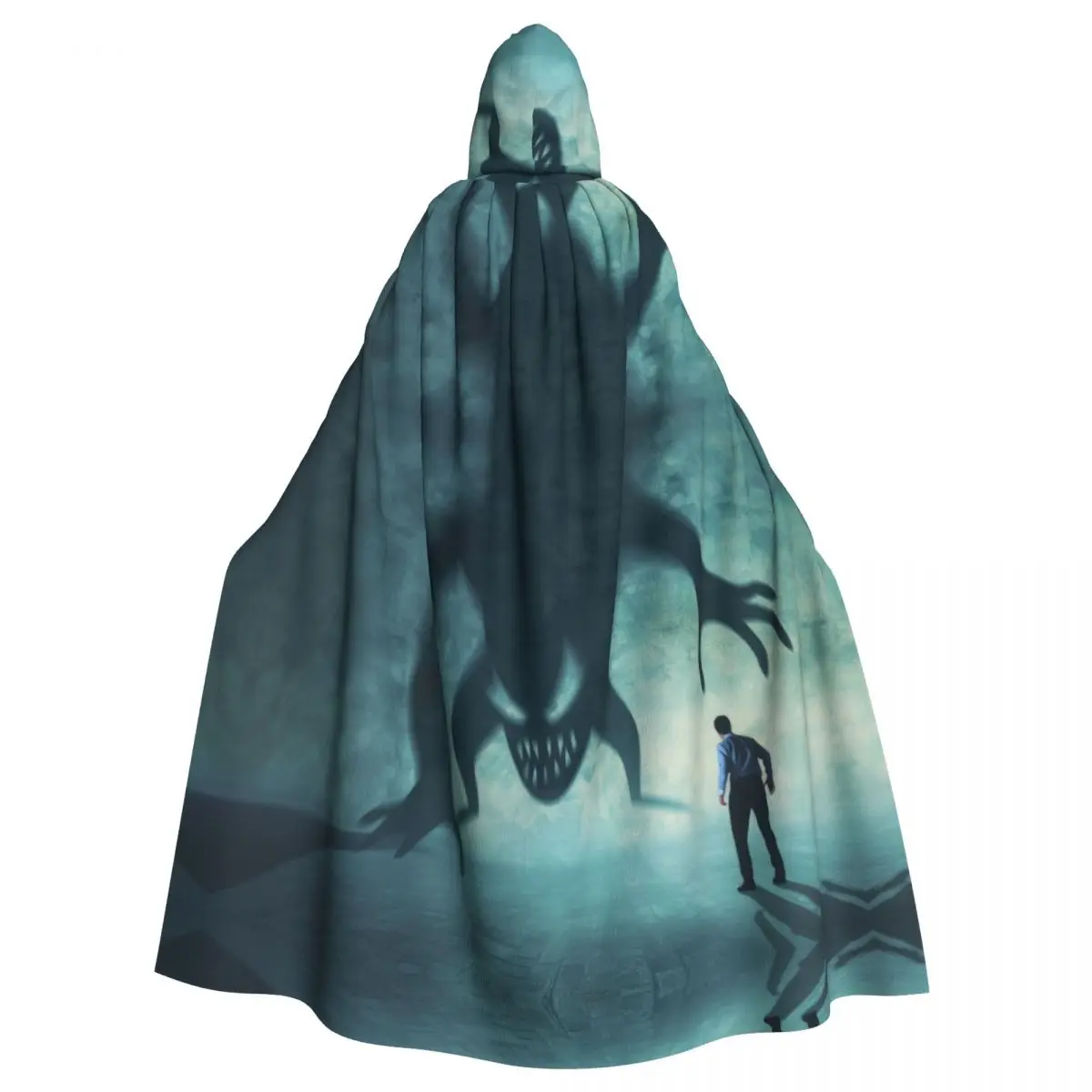 

Eerie Cloak with Terrifying Monster for Spooky Events Unisex Adult Cloak with Hood Long Witch Costume Cosplay