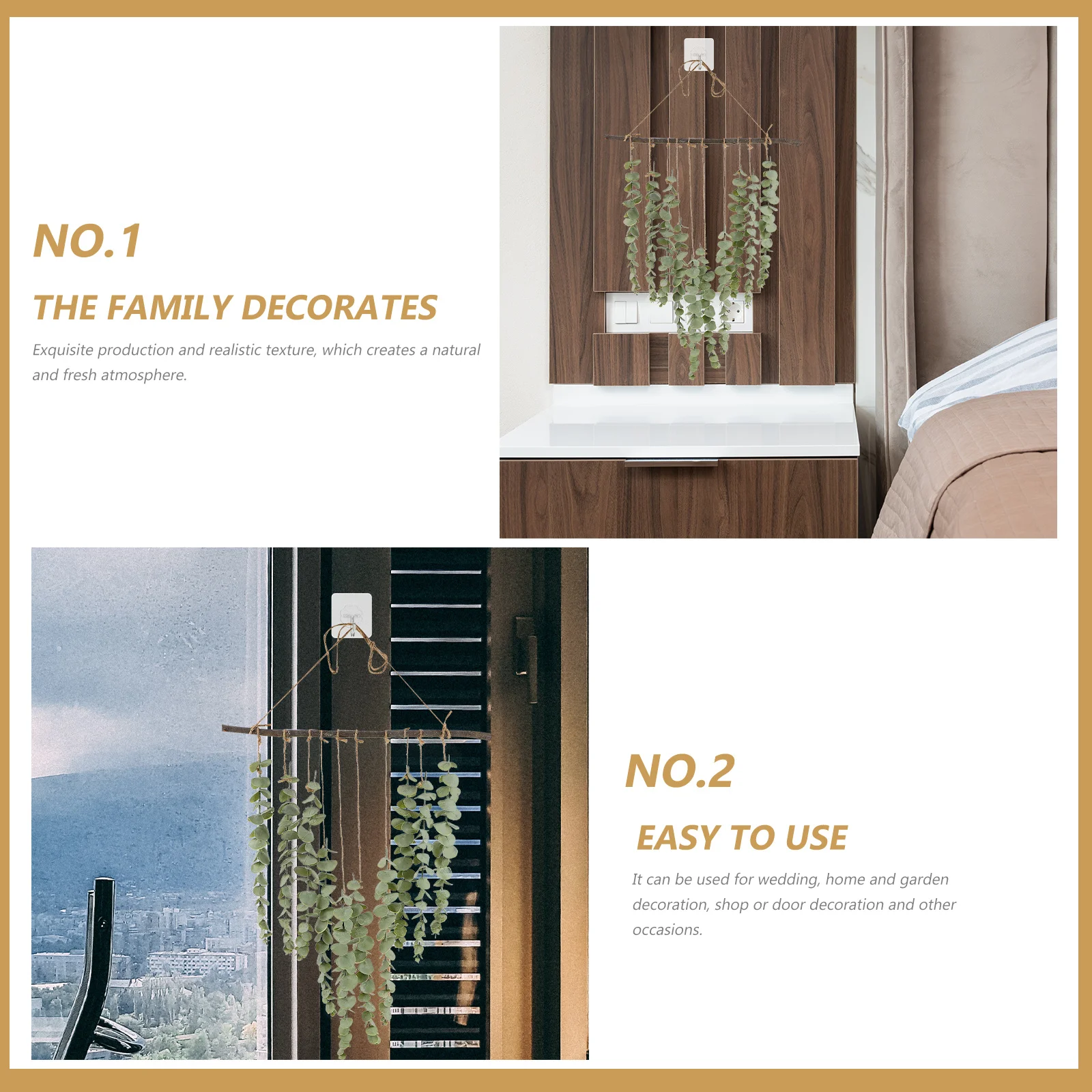 

1Set Simulation Eucalyptus Leaf Pendant High Quality Decor Home Garden Wall Hanging Adornment Realistic Artificial