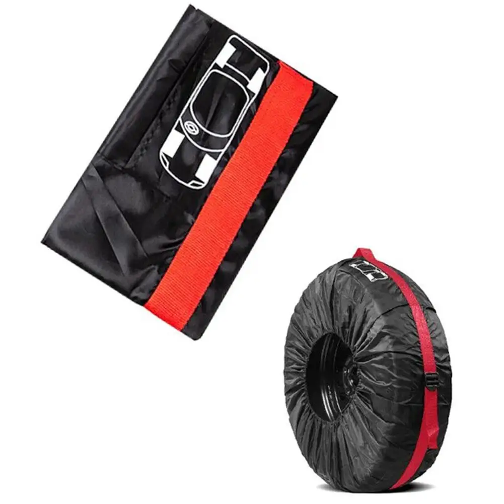 1pc Car Spare Tire Cover Case Polyester Tire Cover Storage Bags Vehicle Tyre Waterproof Dust-proof Protector Accessories