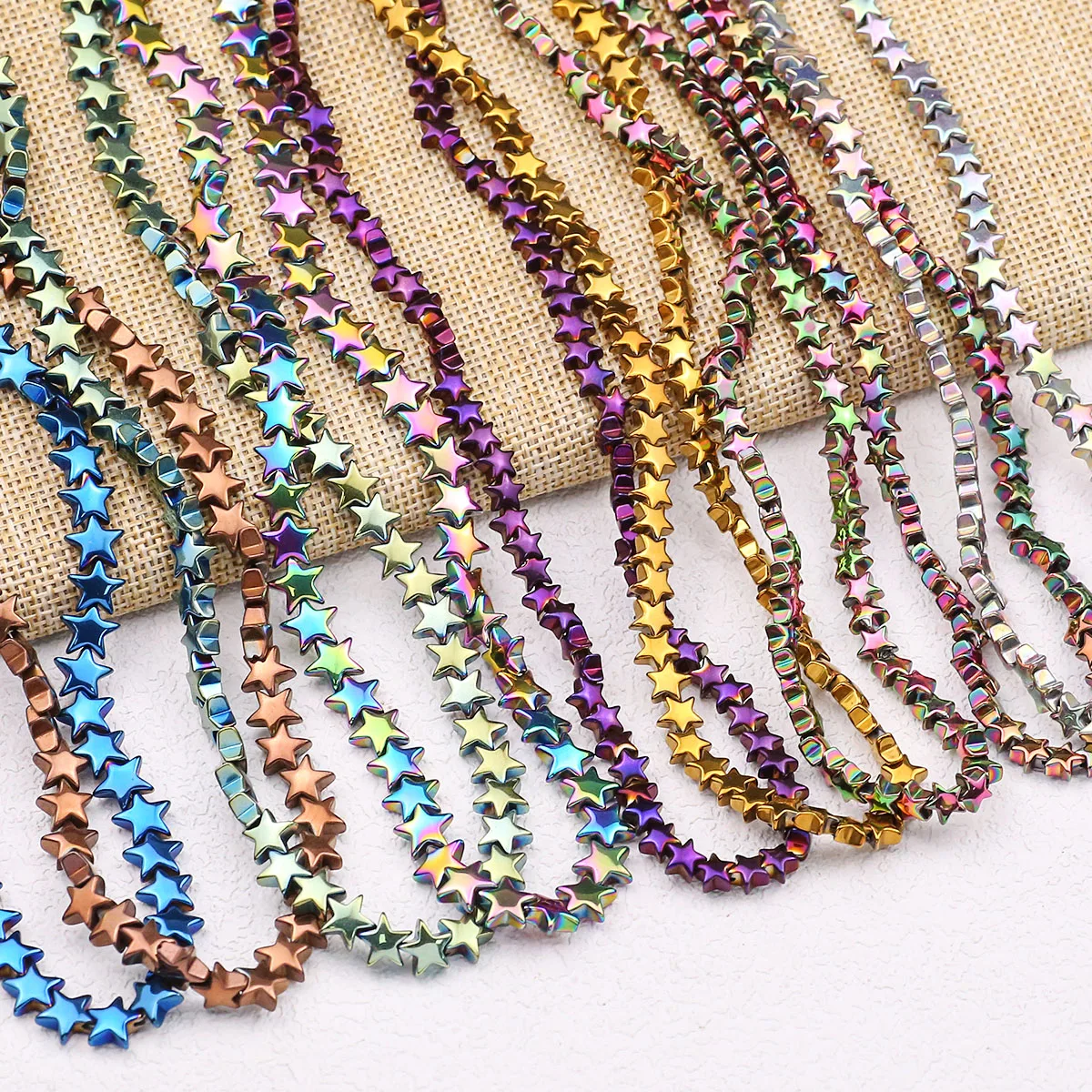 Fünfzackiger Stern Hämatit Mehrfarbiger Naturstein Lose Perlen 6/8MM Für Schmuckherstellung DIY Armband Halskette Zubehör