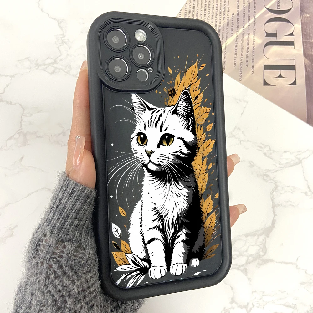 Cute Cat Phone Case for Oppo Reno 12 11 10 8 7 6 5 4 3 2 Reno12 Reno11 Reno10 Reno8 T Z F Pro Plus 4G 5G Ladder Lens Cover