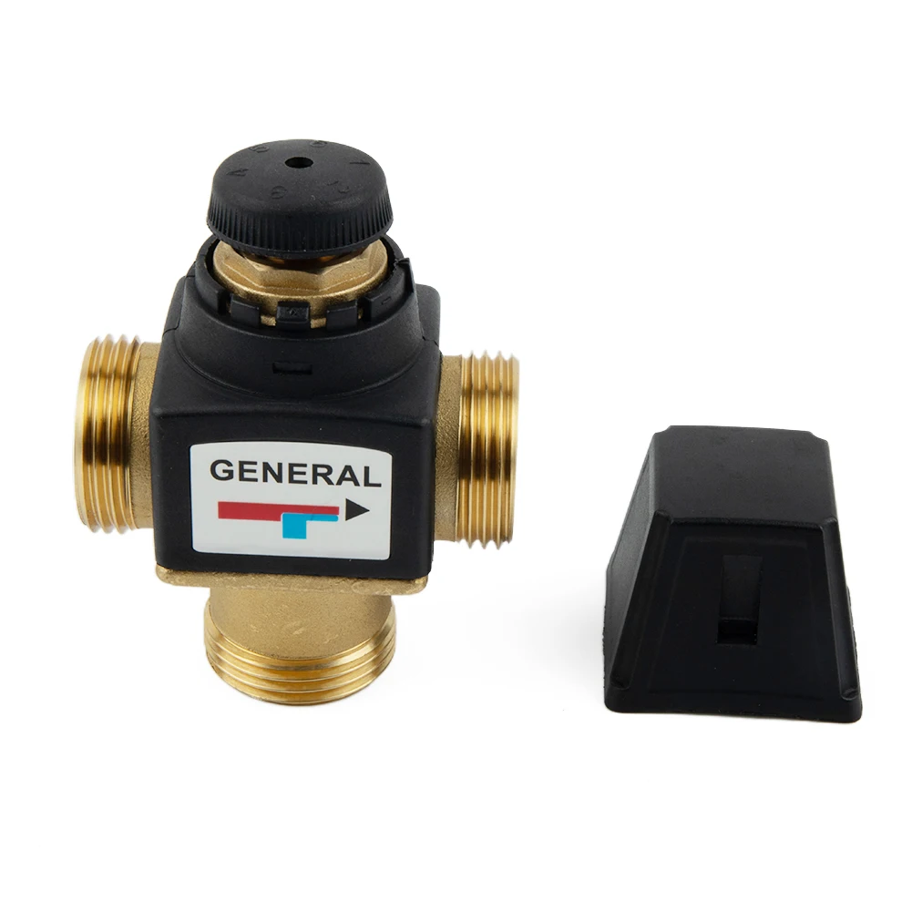 صمام خلاط ترموستاتي ثلاثي الاتجاه لأنظمة تداول المياه الساخنة النحاس والبلاستيك DN20 DN25 ميزة حماية السمط