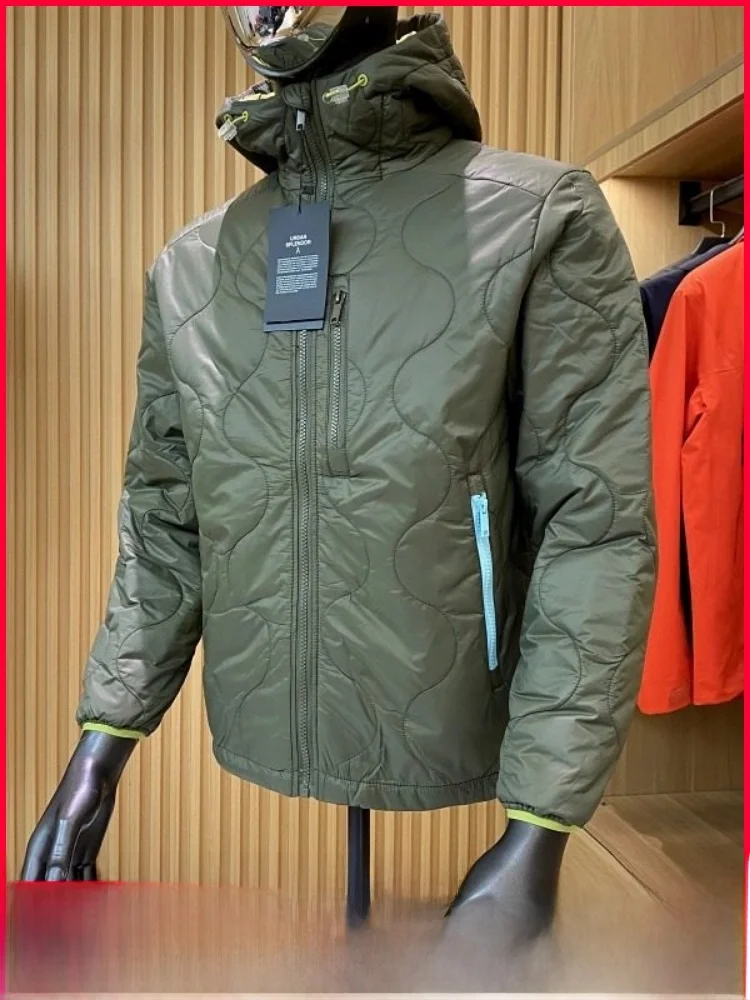 

Outdoor Cotton Jaet Hooded Quilted Polyester Fill Warmth Zipper Closure Autumn Winter Contrast Color Couples Sle Coat