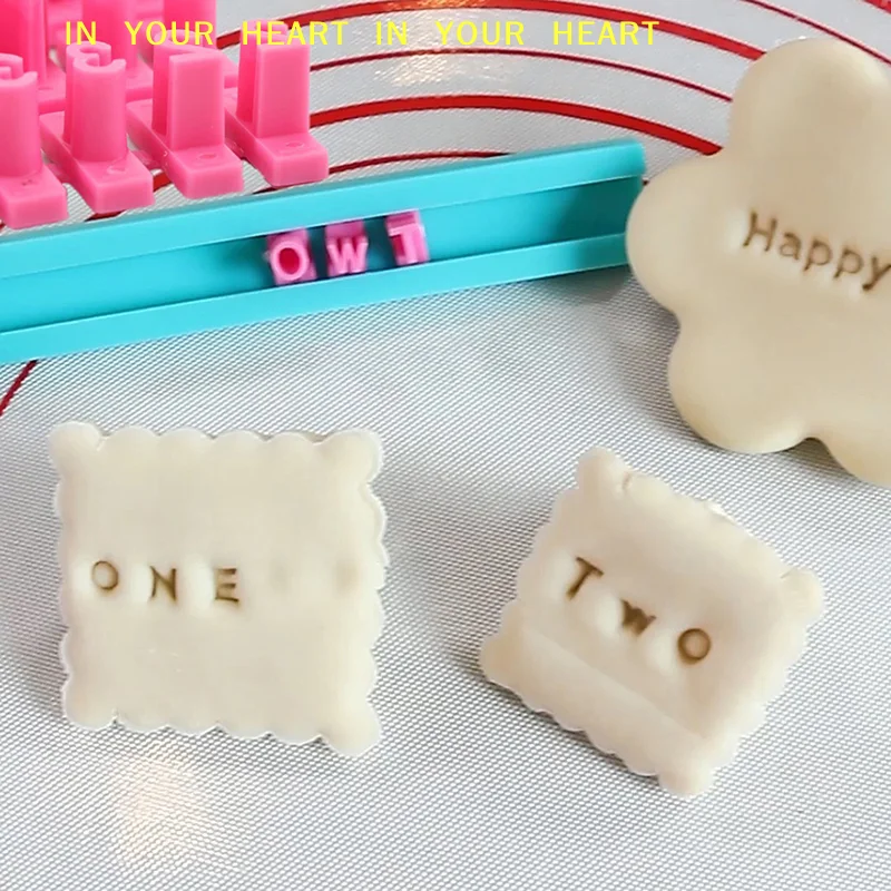【X】1 Set Letter Number Cookie Molds Alphabet Press Stamp DIY Printing Embossing Mold Biscuits Cutter Cake Baking Tools