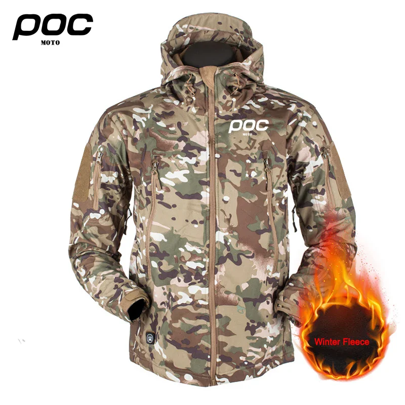 

2025 New MOTO POC Autumn Winter Lightweight Cycling Jacket Hood with Waterproof and Windproof Zipper Outdoor Fashion Men Sports