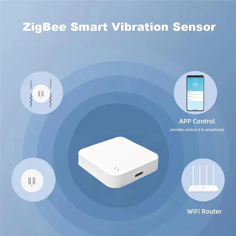 Умный датчик вибрации ABKS-Zigbee с поддержкой в реальном времени для домашнего мониторинга, сирена для обнаружения дверей и окон, управление через приложение, дистанционное управление
