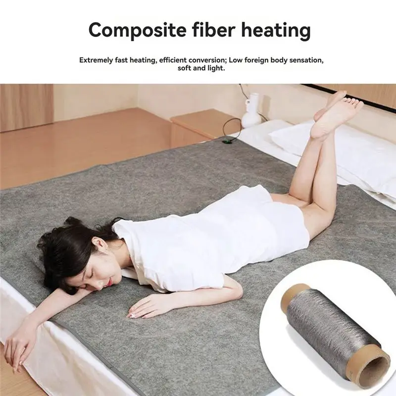 ABJI-USB Electric Heating Pad 60X50cm 5V Heated Blanket Mat With Thermostat Insulation Warm Cushion For Outdoor Use