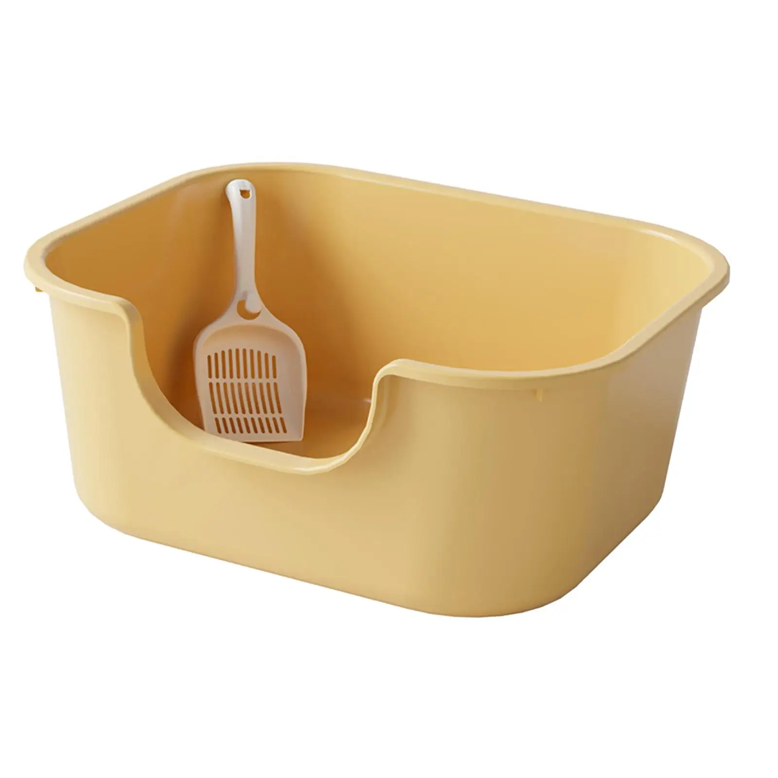 

Открытый лоток для кошачьего туалета с высокими бортиками, просторный лоток-туалет для кошек