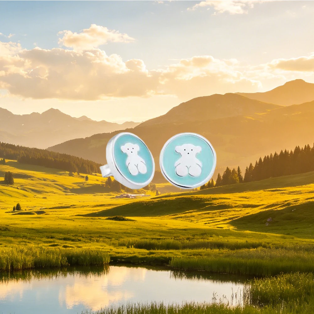 

Серьги в испанском стиле в форме медведя, из стерлингового серебра 925 пробы, маленькие, милые, модные украшения для ушей, подарок на годовщину