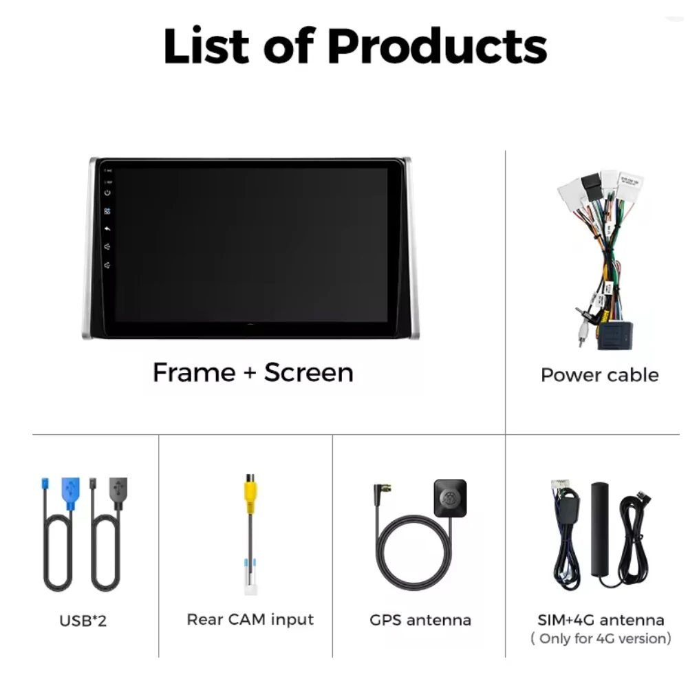 Android 16 Car Radio CarPlay Android Auto For Toyota RAV4 2020 2021 2022 2023 2024 2025 2026 XA50 Car Multimedia Player Wireless