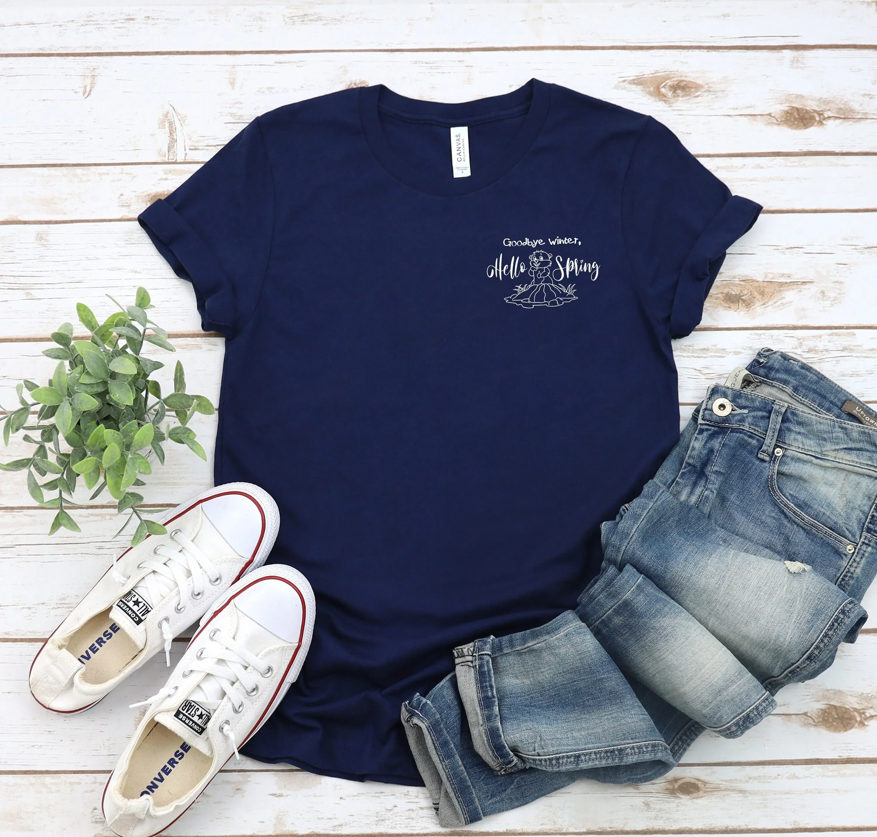 Groundhog Day T Shirt Goodbye Winter Hello Spring Vibes Cute Animal Lover Birthday