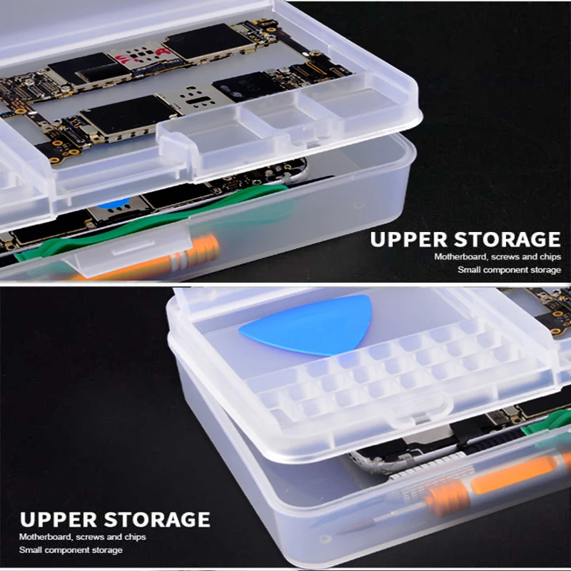 Caja de almacenamiento multifuncional para reparación de teléfonos móviles, Colector de herramientas de apertura de teléfonos inteligentes, piezas IC, SS-001A