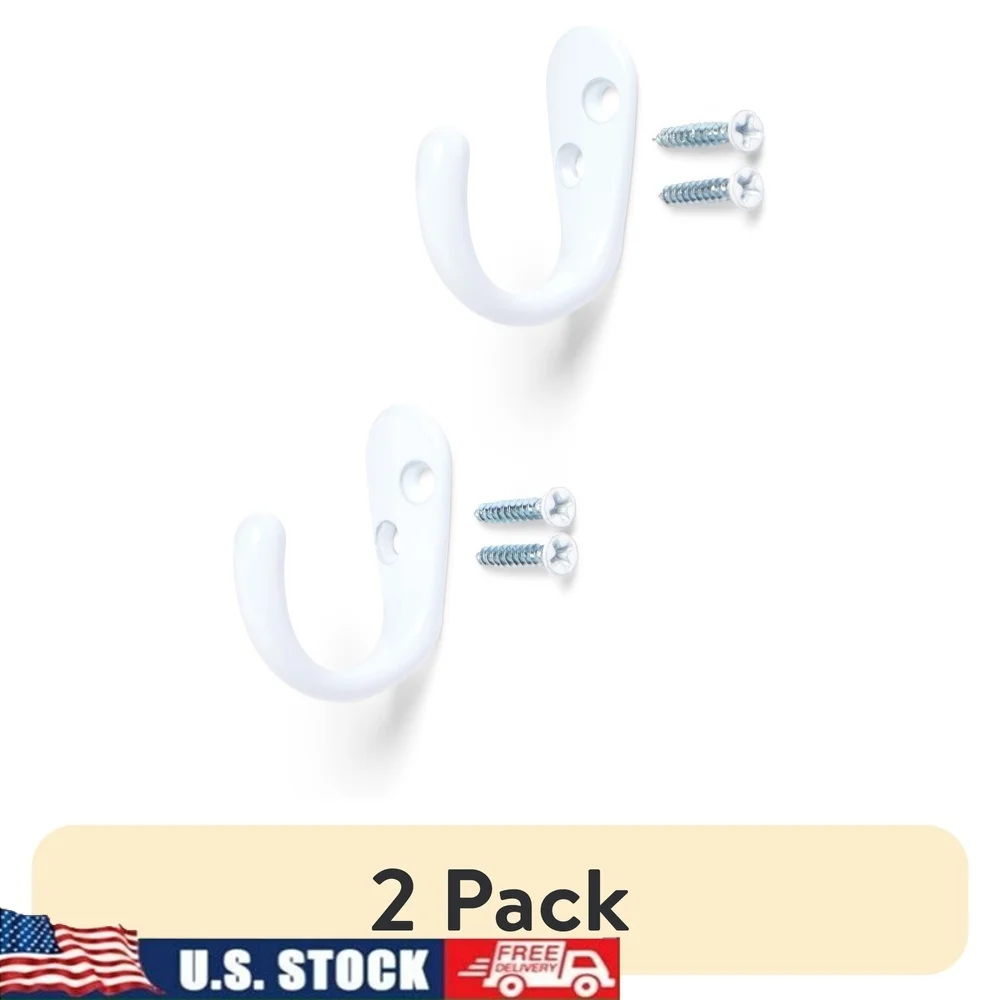 

2 упаковки сверхмощных металлических крючков, настенное решение для хранения пальто, полотенца, сумки, ключи, емкость 10 фунтов, прочный дизайн