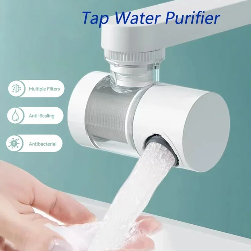 

Household Bathroom Splash Proof Tap Water Purifier Filtration and Pressurization 720 Degree Rotating Universal Extension Nozzle