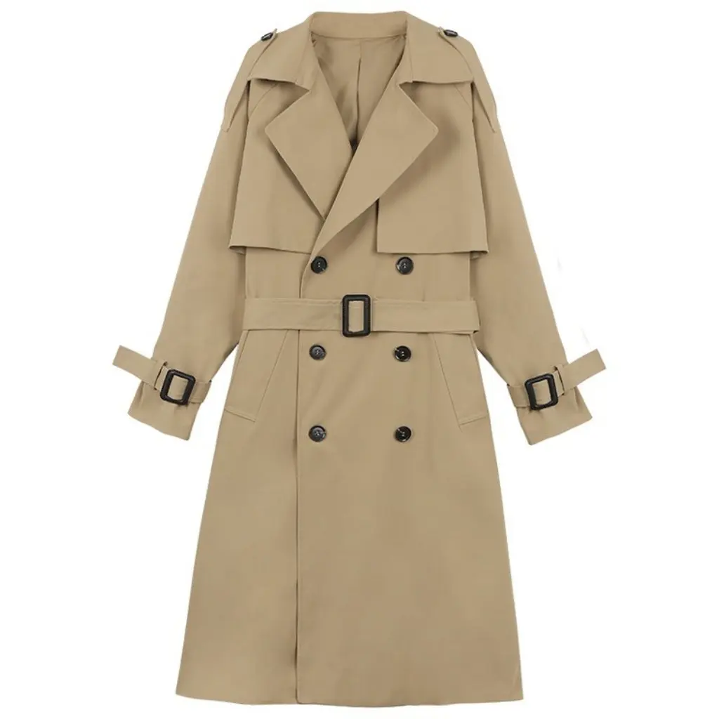 

Women's Korean Long Khaki Trench Coat British Style Loose Casual Autumn Winter New Fashion Top from China