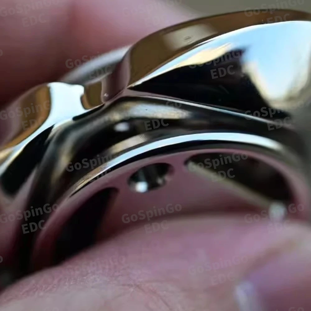 TMAX EDC Fidget Spinner in acciaio inossidabile lucido con tre pale per la movimentazione Feel Fidget Spinner