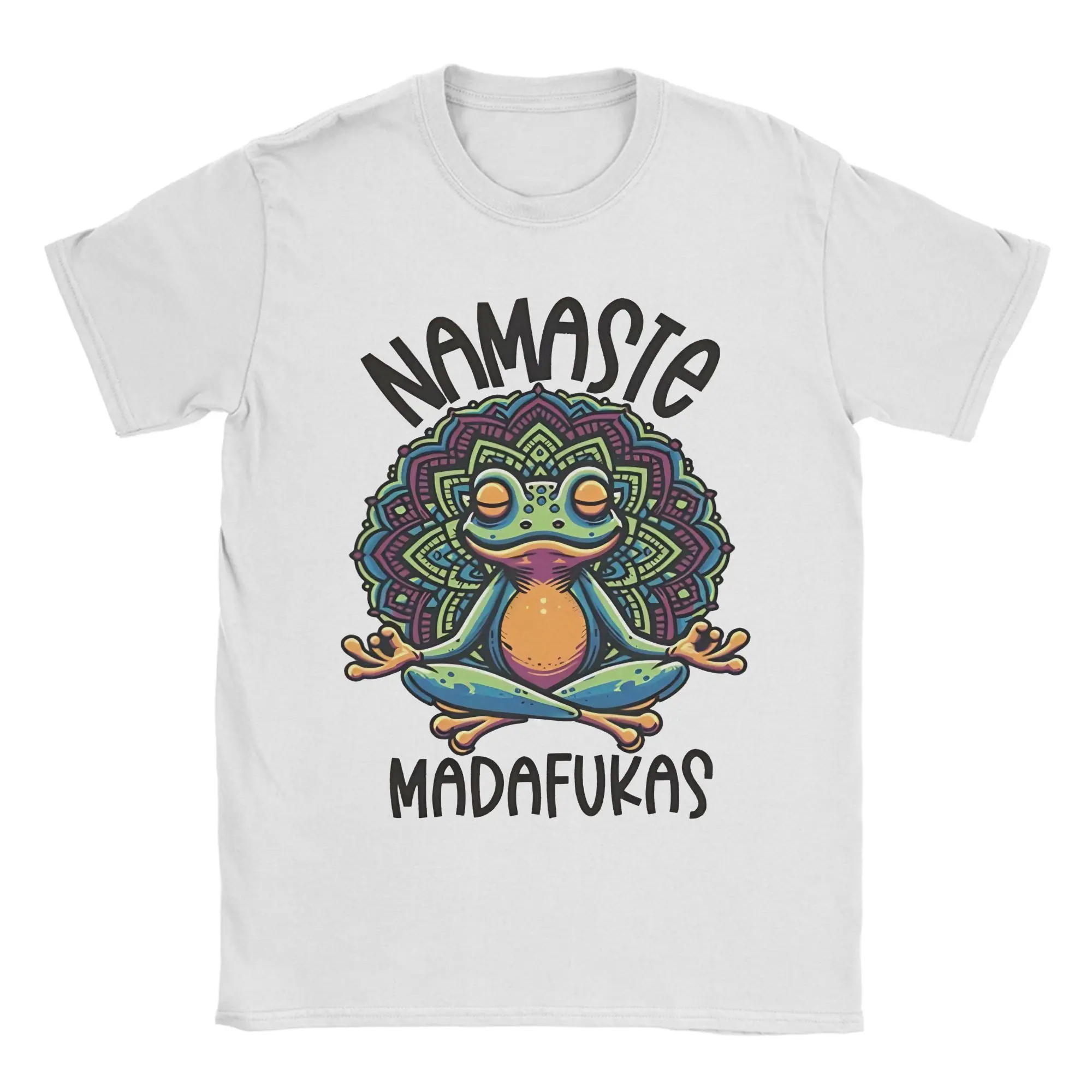 Hip Hop Funny Yoga Namaste  T-Shirt Unisex Round Neck Short Sleeve Clothing Frog Self Care 100%Cotton Summer TopsTops