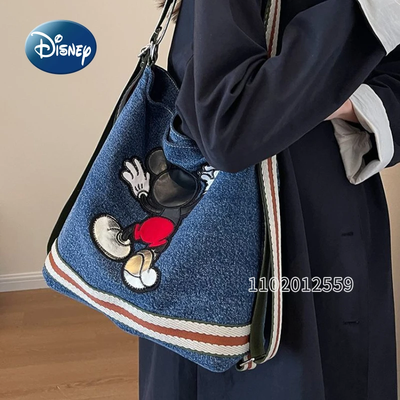 Disney-bolso de hombro de Mickey para mujer, bolso multifuncional de moda, bolso bonito de dibujos animados, gran capacidad, alta calidad