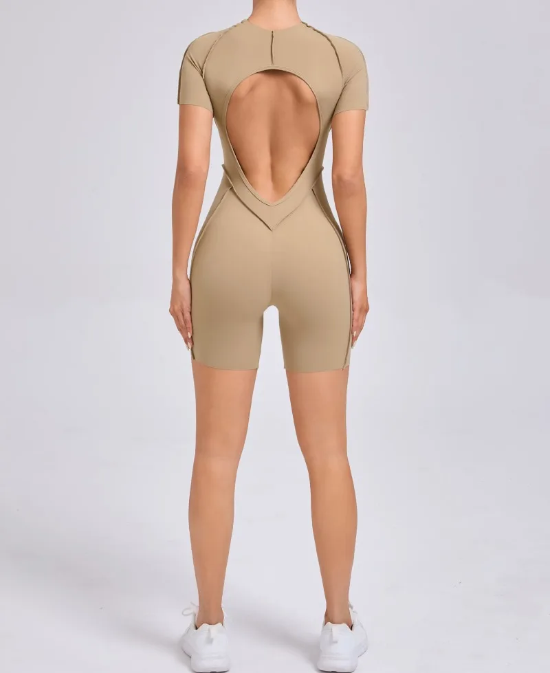 Seamless Yoga Jumpsuits Sports Fitness Splicing Hip-lifting One-Piece Tight Hollow-out Beauty Back Gym Workout Clothes for Women