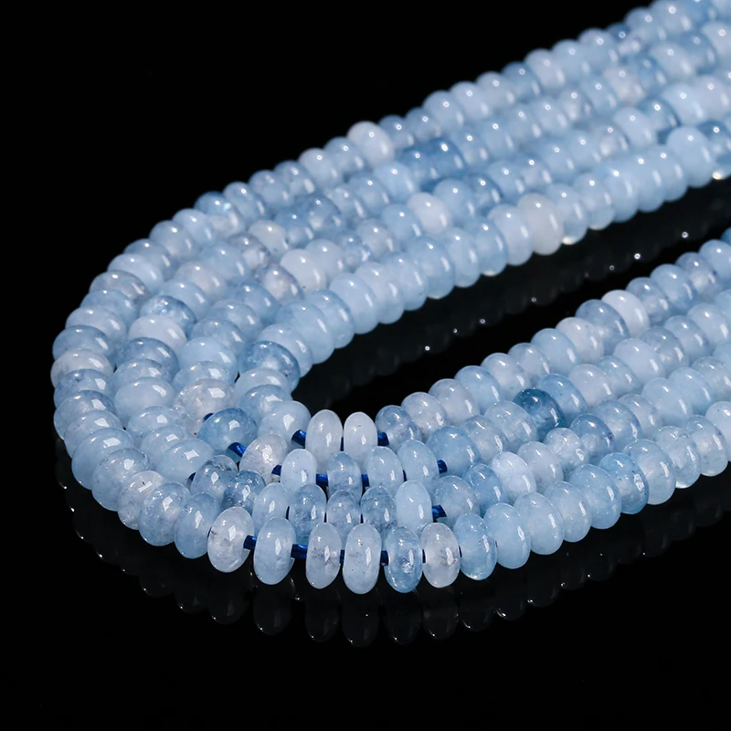 Natural Stone Pink Quartz 4x2mm Turquoise Light Blue Snake Skin Stone Abacus Spacer Bead For Jewelry Making Necklace Bracelets - view 4