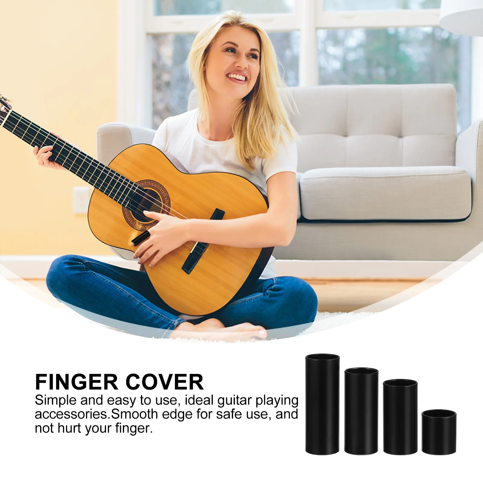 

Guitar Slide Finger Sleeve Wood Metal Slide Bar For Electric Acoustic Guitar Portable Sustain Intonation Accessory