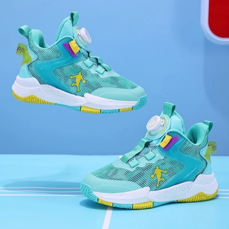 

New Children's Sports Shoes Multi-color Thick-soled Height-increasing Breathable Large-sized Best-selling Mesh Basketball Shoes
