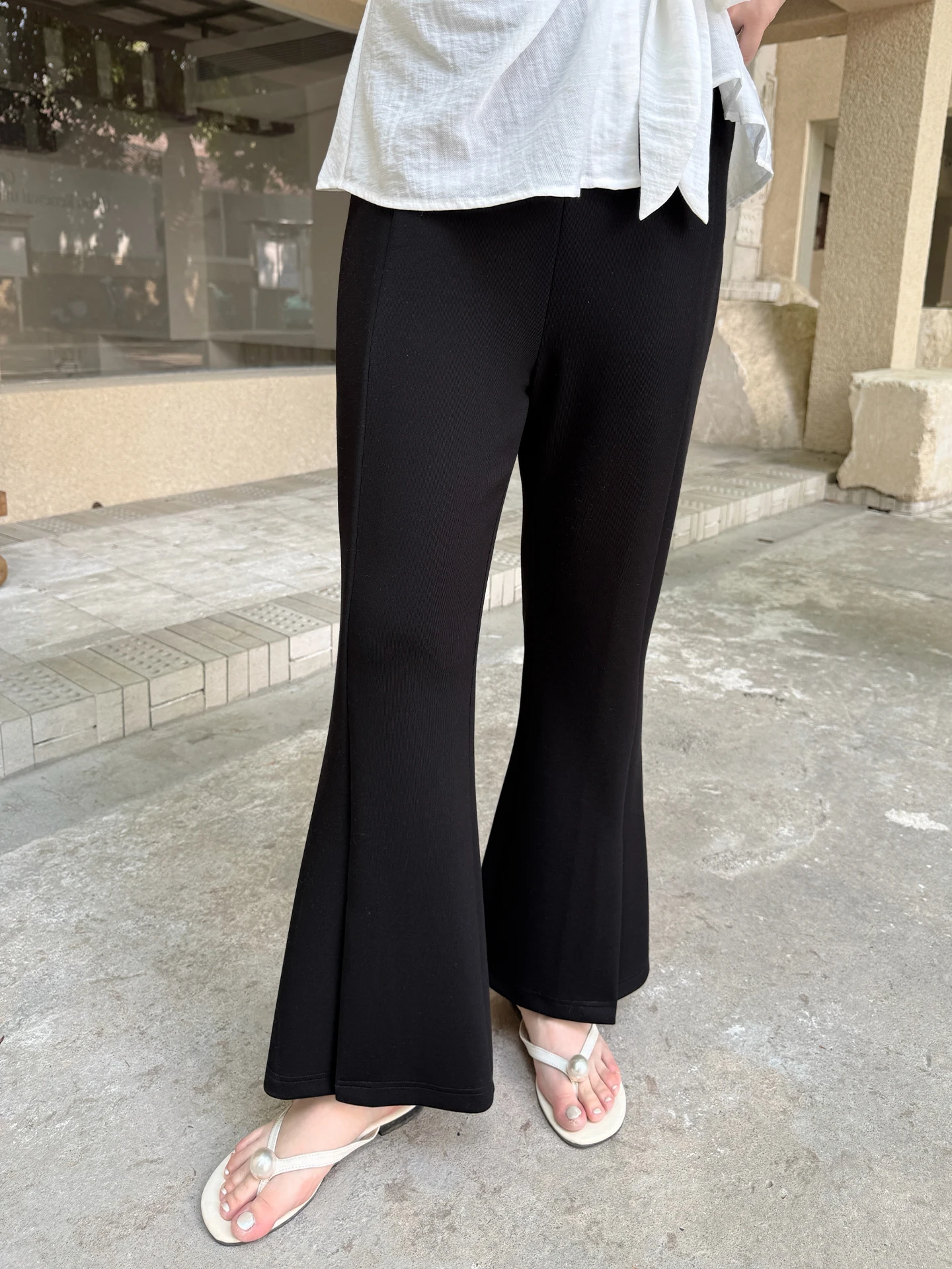 

Женские летние брюки с высокой талией, облегающие, укороченные (7/8), новые, больших размеров, повседневные, расклешенные, из полиэстера, хлопка и лайкры