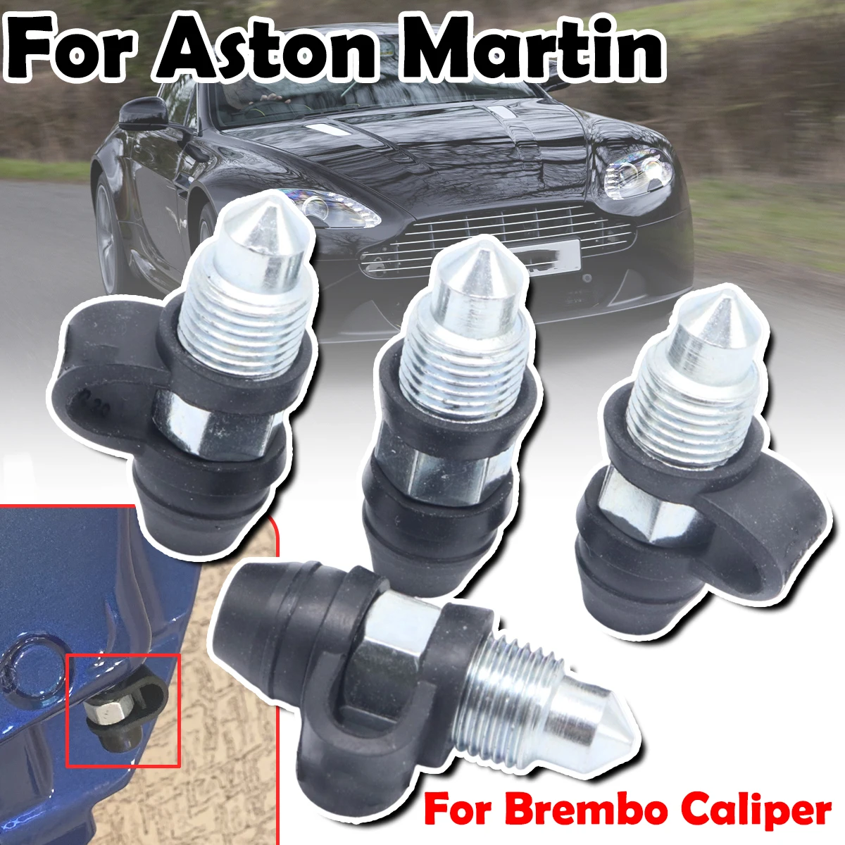 

For Aston Martin DB9 V8 Vantage Car Front Bleeder Valves and Rubber Dust Cap Left Right Caliper Bleed Nipple Screw Repair Kit