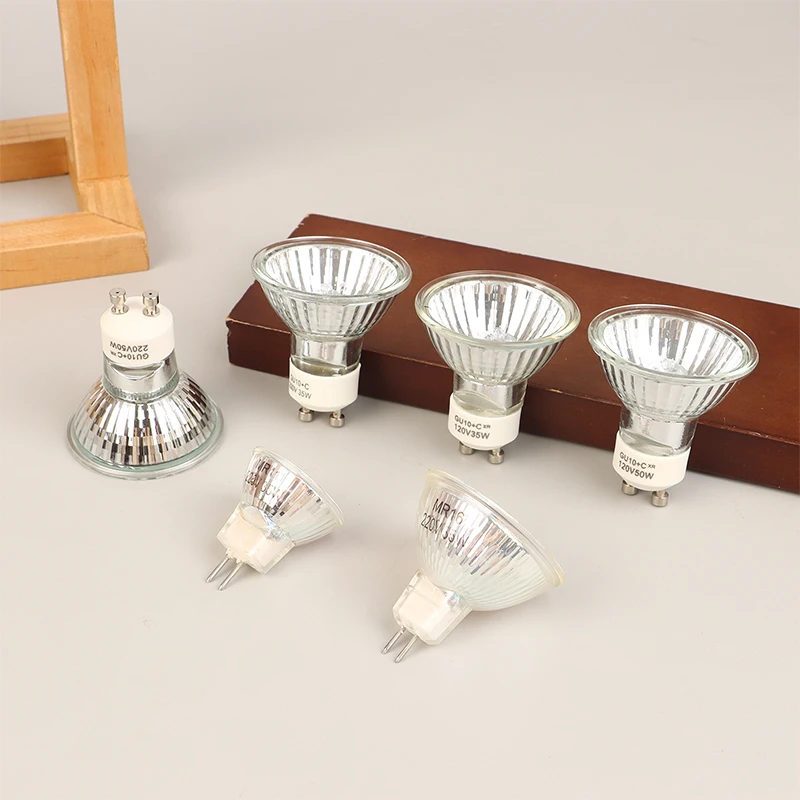 1PC 120V/220V 35/50W GU10 MR11 MR16 Halogen Reflector Cup Light Thick Glass Halogen Tungsten Spotlight Lamp Cup Lighting