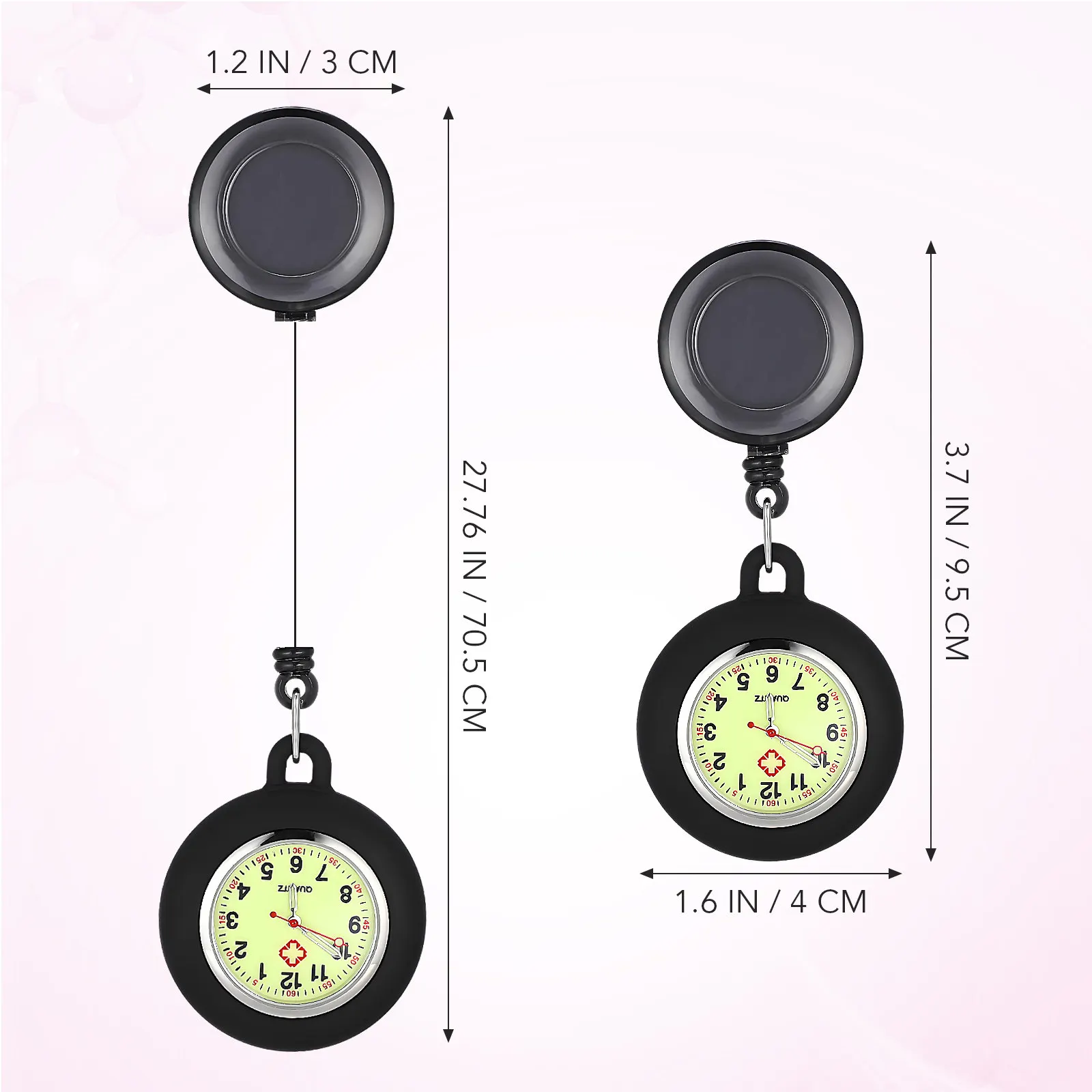 Women Nurse Clip On Watch - Stethoscope Watch Badge Reel - Nurse Lapel Hanging Doctor Clinic Staff - Designed For Students