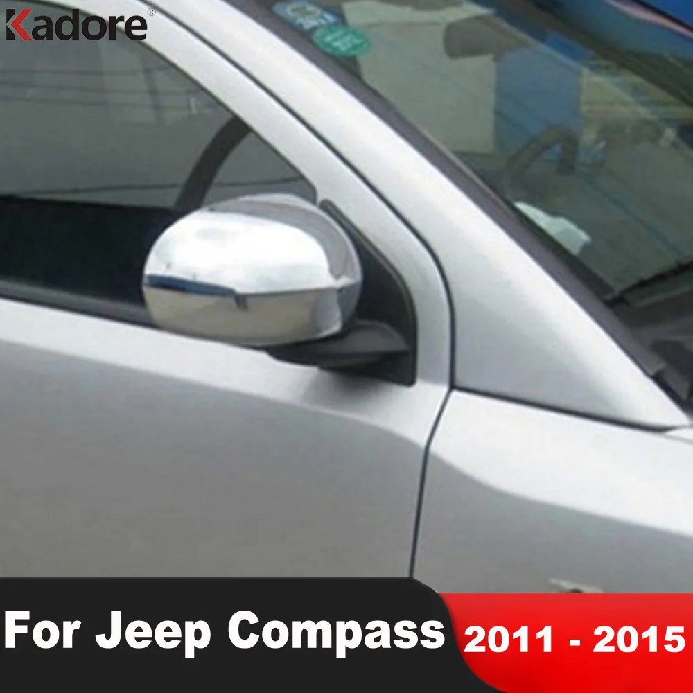 

Накладки для зеркала заднего вида для Jeep Compass 2011 2012 2013 2015, хромированные Автомобильные Боковые зеркала, накладки, молдинговые наклейки, аксессуары