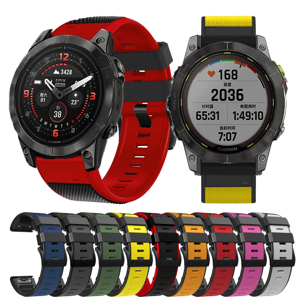 Voor Garmin Fenix 8 47 51mm Sportarmband Siliconen Polsband Epix/Quatix7/Fenix 7X7 6X6 5X 5Pro/Descent Mk3 Enduro 3 2 Bandjes