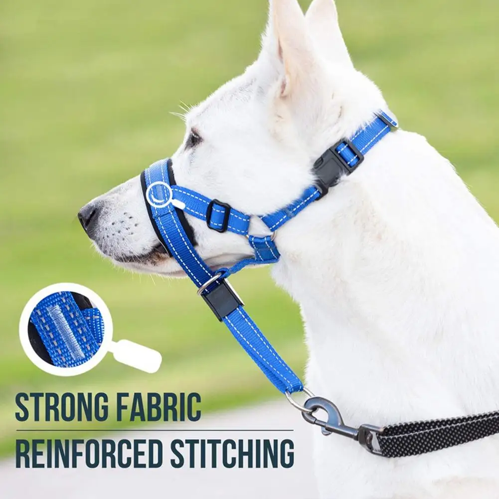 Dog Halter Halti Training Head Collar Buckle Fixing Adjustable Anti-Bite Quick Release Breathable Dog Mouth Cover Dog Supplies