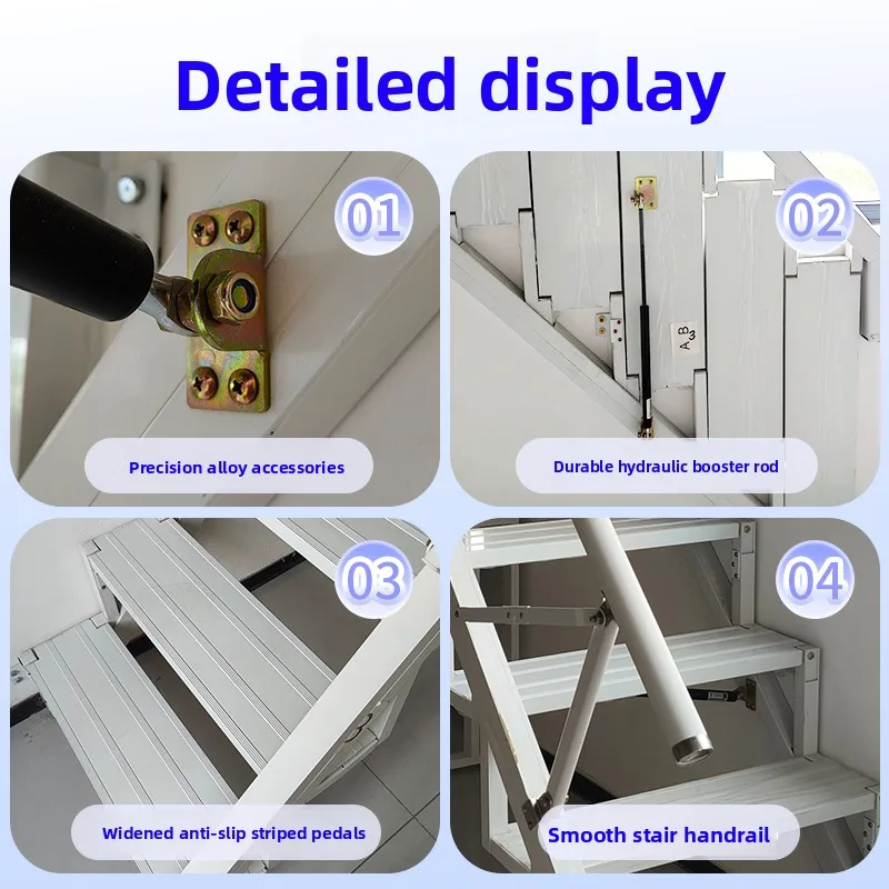 For homeloft folding stair steps thickened and storable side retractable side