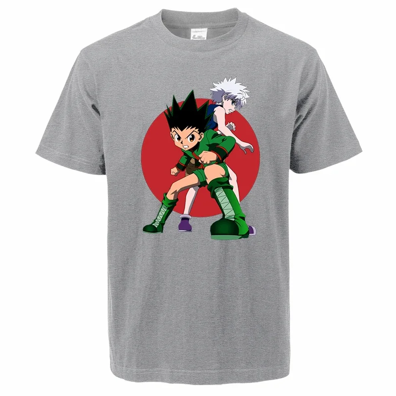 Summer 2024 Male Fashion HUNTER×HUNTER Killua Zoldyck T-Shirts Cotton Crew neck Streetwear Men's Tee Tops Freecss Tshirt