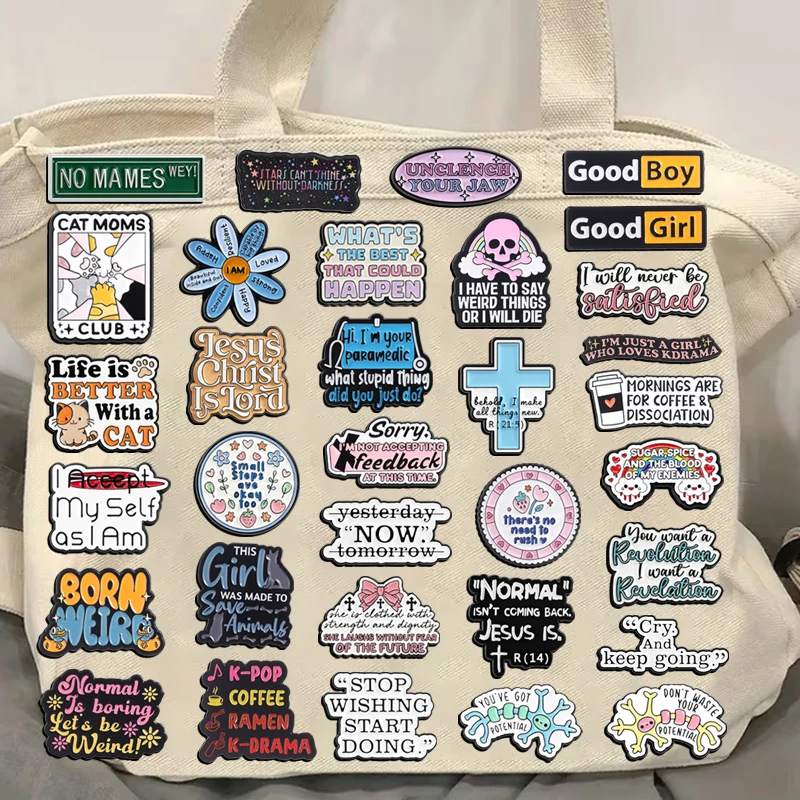 

31Styles Funny Quotes Series Enamel Pins Positive Saying Satirical Phrase Emotional Support Brooches Lapel Badge Jewelry Gifts