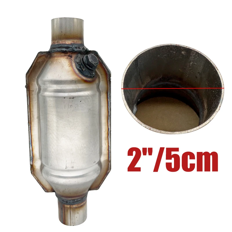 

2" 51mm Universal Car Catalytic Converter Exhaust 400 Cell High Flow Performance Catalyst Converter Euro 1 Stainless Steel